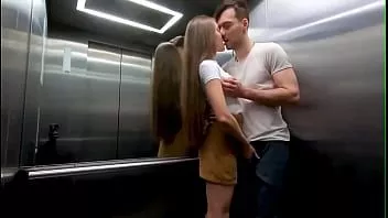 Play Girl is fucked by her boyfriend in the elevator and then sucks him off at home