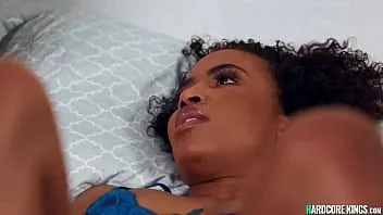 play Interracial threesome fuck on mattress