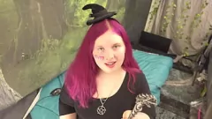 Play Curvy Shemale Witch Unleashes Her Monster Cock for Worship on Halloween